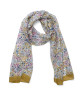 Printed Pure Silk Scarf, Eden Cream