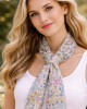 Printed Pure Silk Scarf, Eden Cream