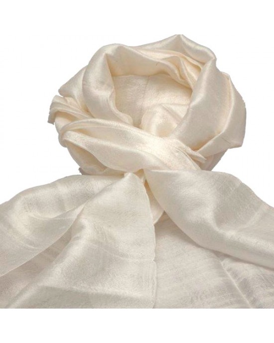 Silk Scarf - Cream-SCARVES, SHAWLS, PASHMINAS Silk Scarf - Cream