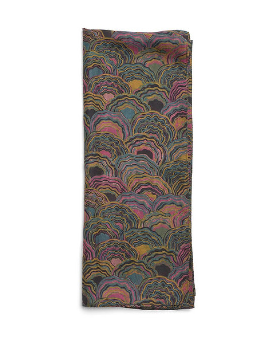 Printed Silk Scarf Crystal Green