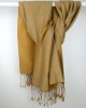 Silk Scarf, Gold, Reversible-SCARVES, SHAWLS, PASHMINAS Silk Scarf, Gold, Reversible