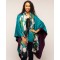 Silk Scarf, Green Floral