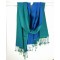 Silk Scarf, Green Turquoise, Reversible
