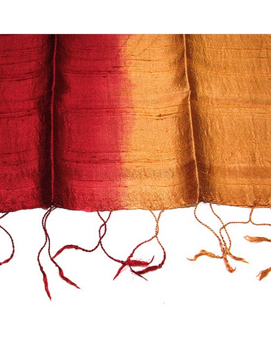Silk Scarf - Red & Gold-SCARVES, SHAWLS, PASHMINAS Silk Scarf - Red & Gold