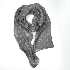 Silk Scarf Spot Grey