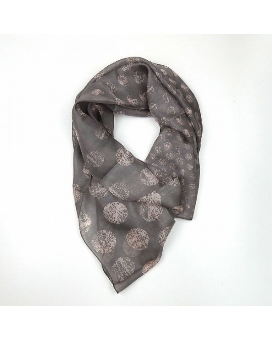 Silk Scarf Spot Grey-SCARVES, SHAWLS, PASHMINAS Silk Scarf Spot Grey
