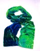 Multi Coloured Silk Velvet Scarf, Water-SCARVES, SHAWLS, PASHMINAS Multi Coloured Silk Velvet Scarf, Water