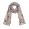 Printed Silk Scarf Posey Silver