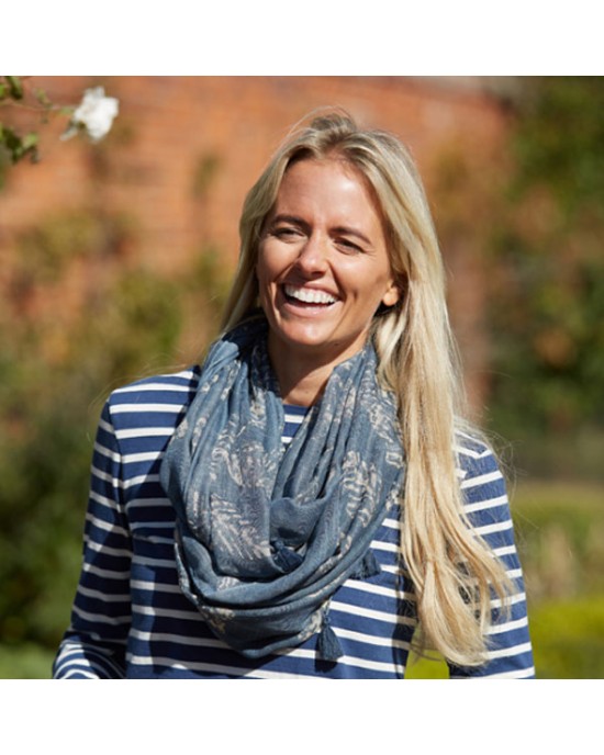 Snood Neck Scarf Leaf Blue, Elveden-SCARVES, SHAWLS, PASHMINAS Snood Neck Scarf Leaf Blue, Elveden