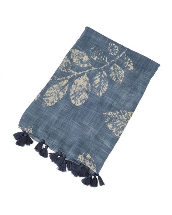 Snood Neck Scarf Leaf Blue, Elveden-SCARVES, SHAWLS, PASHMINAS Snood Neck Scarf Leaf Blue, Elveden