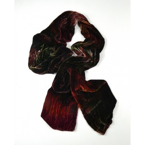 Multi Coloured Silk Velvet Scarf, Earth Multi Coloured Silk Velvet Scarf, Earth