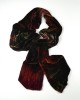 Multi Coloured Silk Velvet Scarf, Earth-SCARVES, SHAWLS, PASHMINAS Multi Coloured Silk Velvet Scarf, Earth